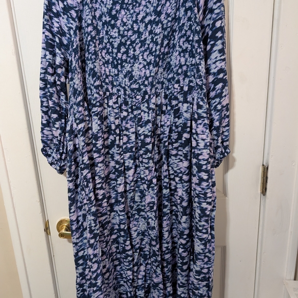 Terra & Sky Blue and Purple Smocked Dress - Picture 5 of 9